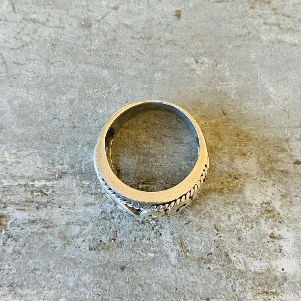 ♥️ Artisan ♥️ Vintage Sterling Silver Floral Ring - Picture 9 of 13
